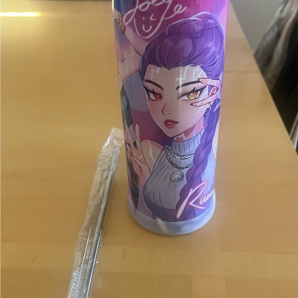 K-Pop Travel Tumbler in Pink and Rainbow